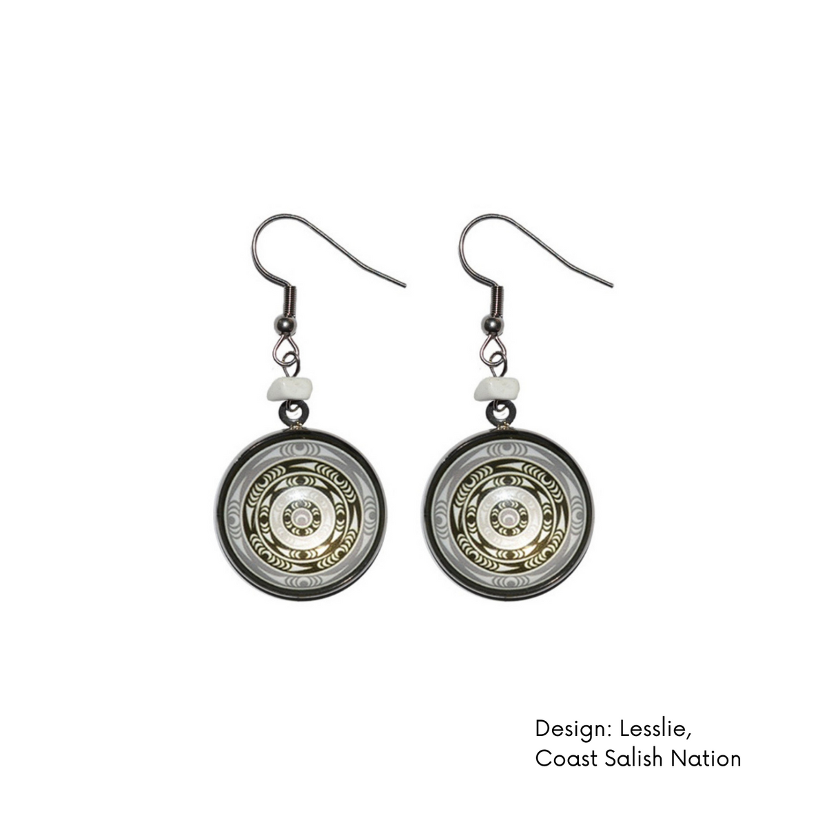Charm Earrings w/Contemporary Indigenous Artwork