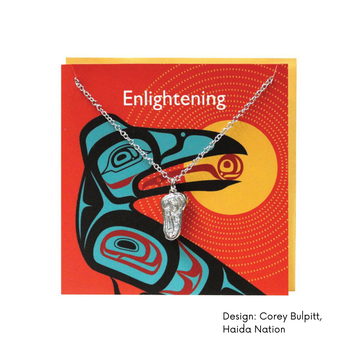 Pewter Charm Greeting Card w/Contemporary Indigenous Artwork