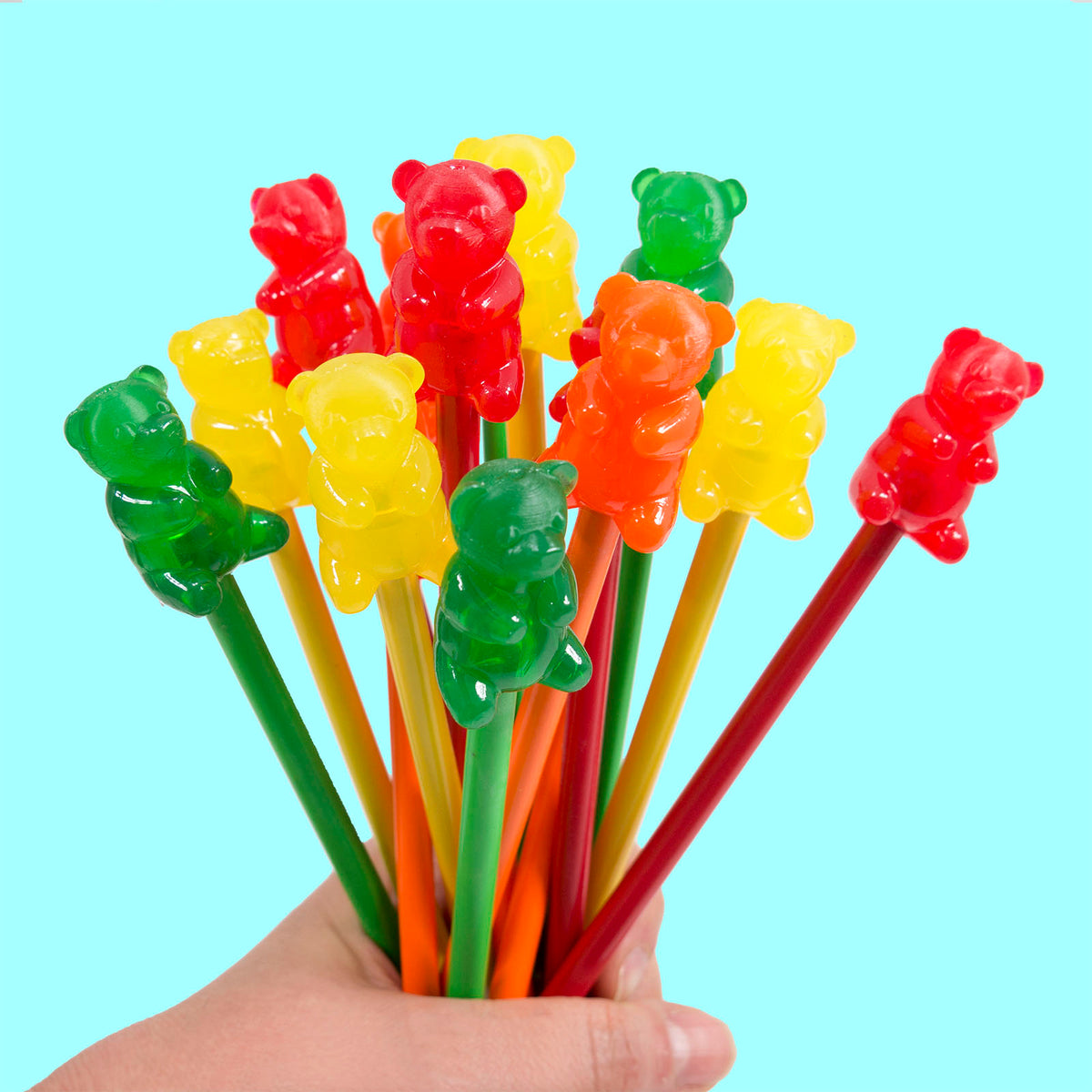 Gummy Bear Pencils (set of 4 with gummy bear pencil toppers)