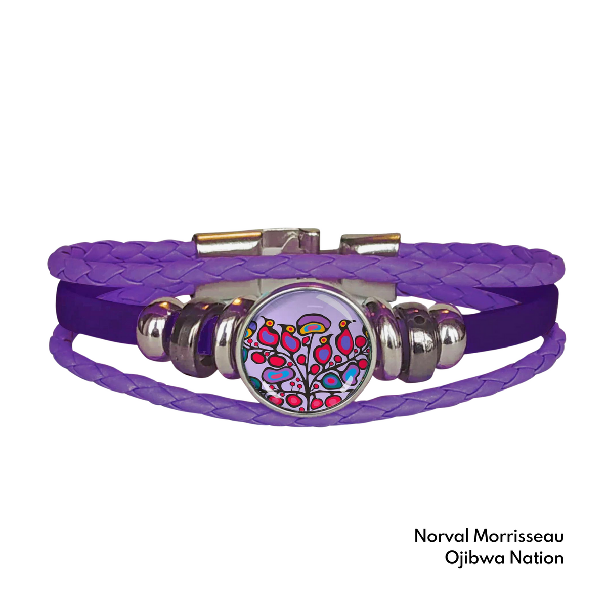 Leatherette Bracelet w/Contemporary Indigenous Design