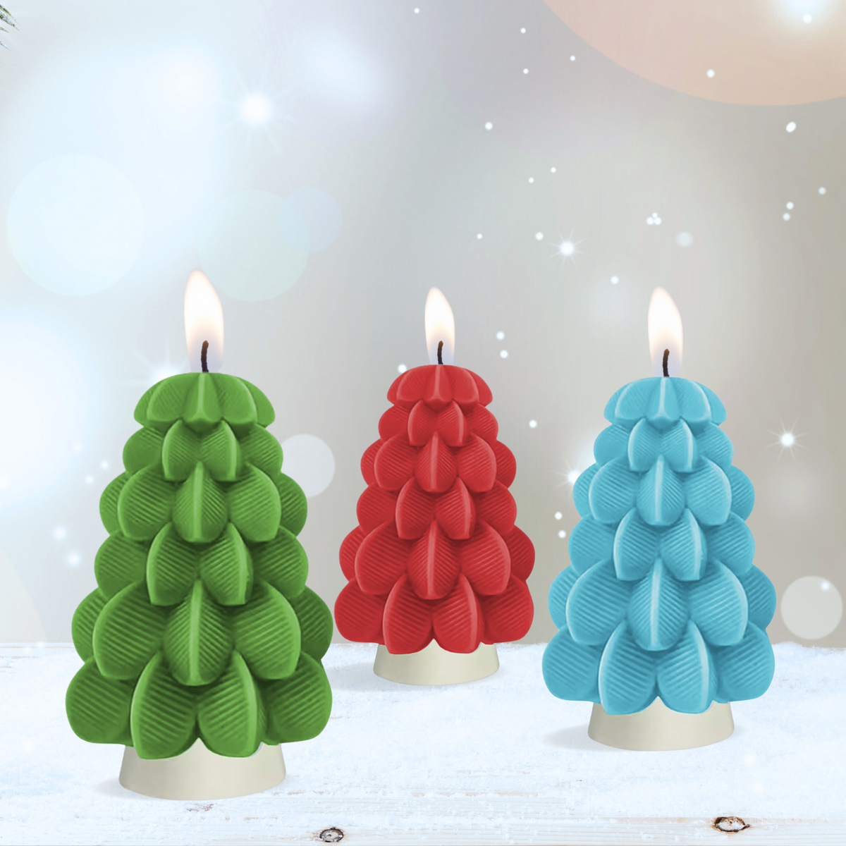 Contemporary Christmas Tree Candle - Short