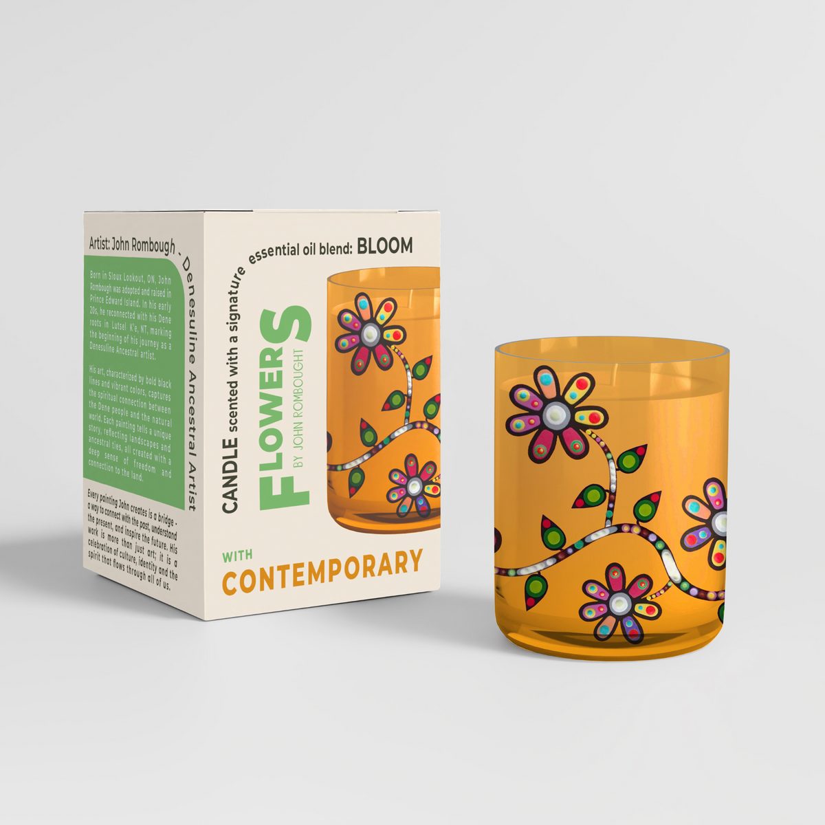 Scented Candle with FLOWERS Contemporary Indigenous Art