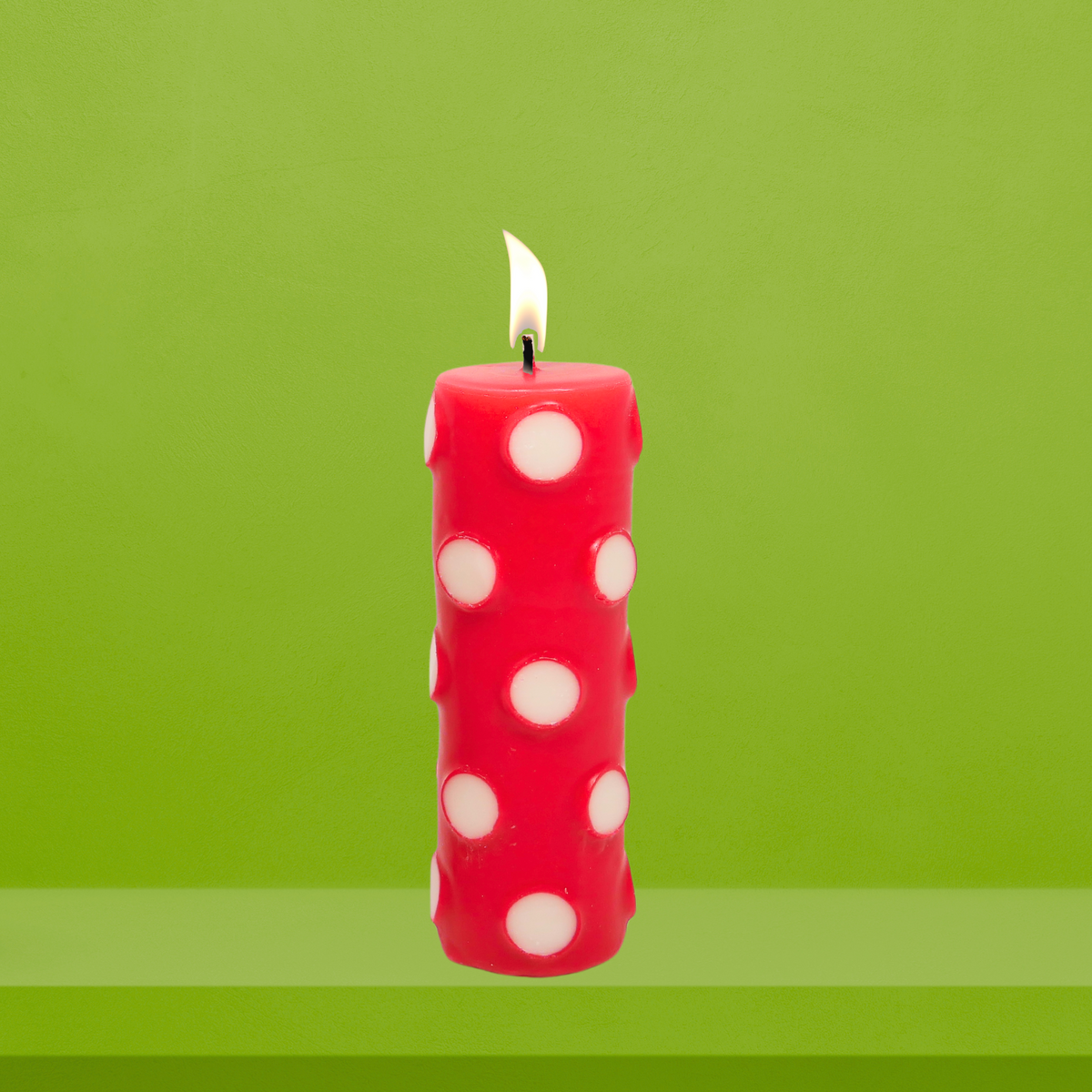 Polka Dotted Pillar Candle