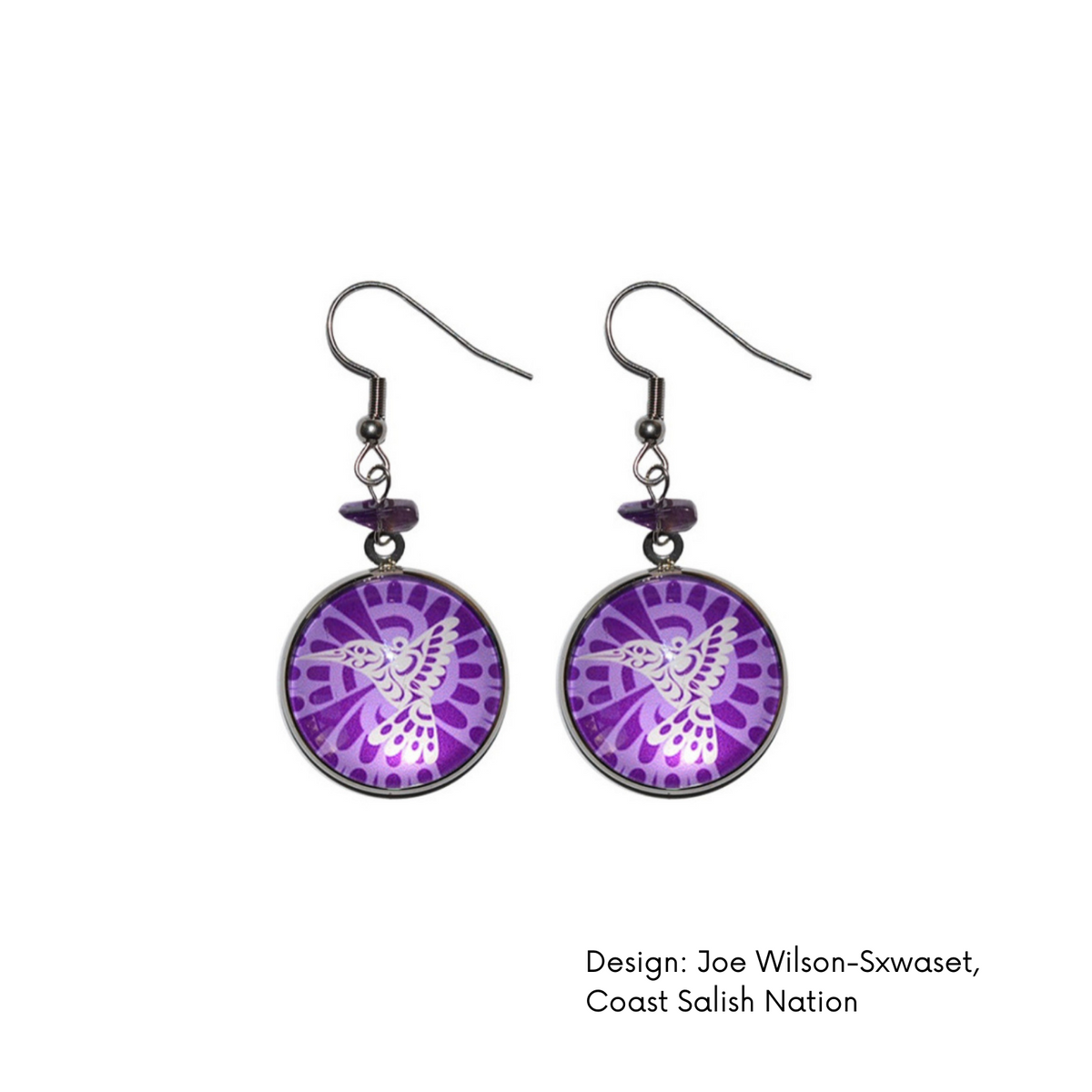 Charm Earrings w/Contemporary Indigenous Artwork