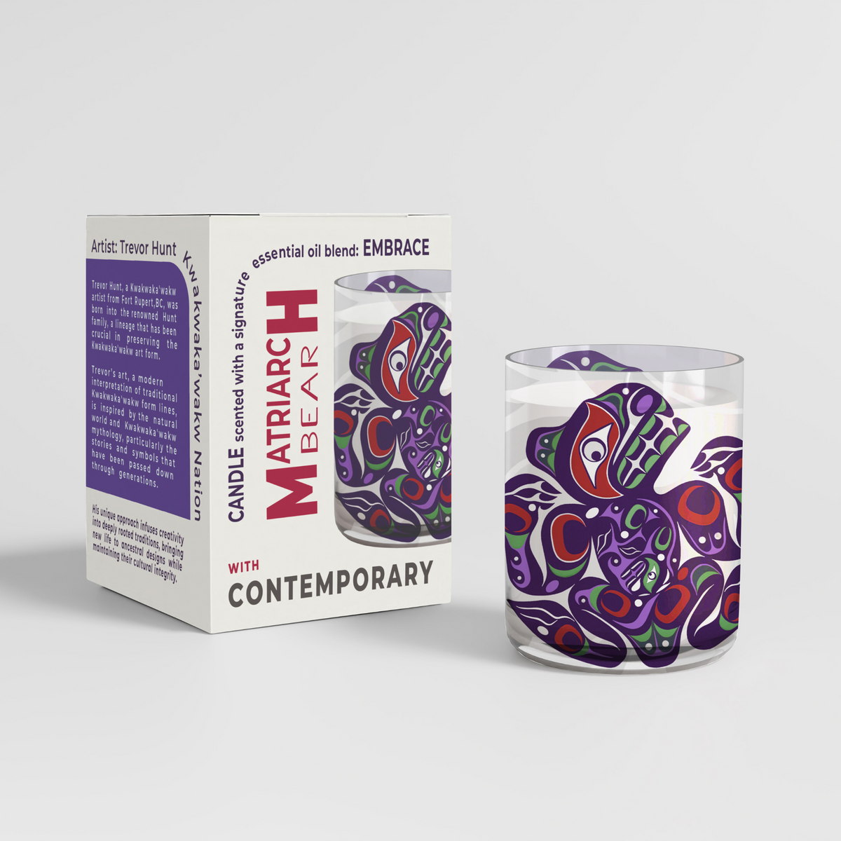 Scented Candle with MATRIARCH BEAR Contemporary Indigenous Art