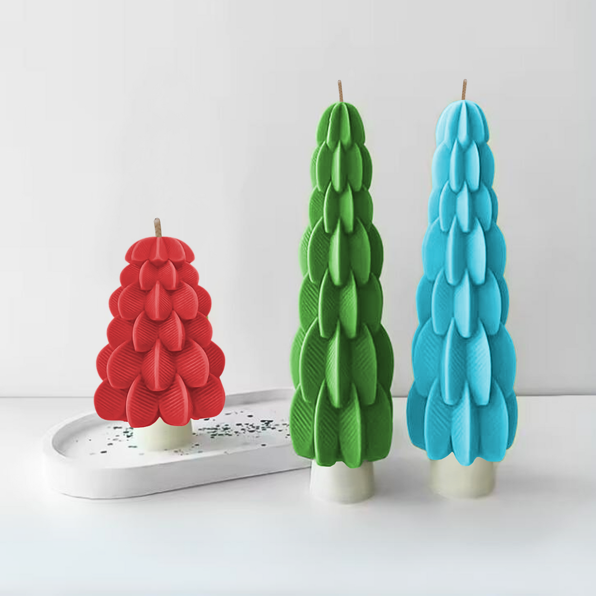 Contemporary Christmas Tree Candle - Tall