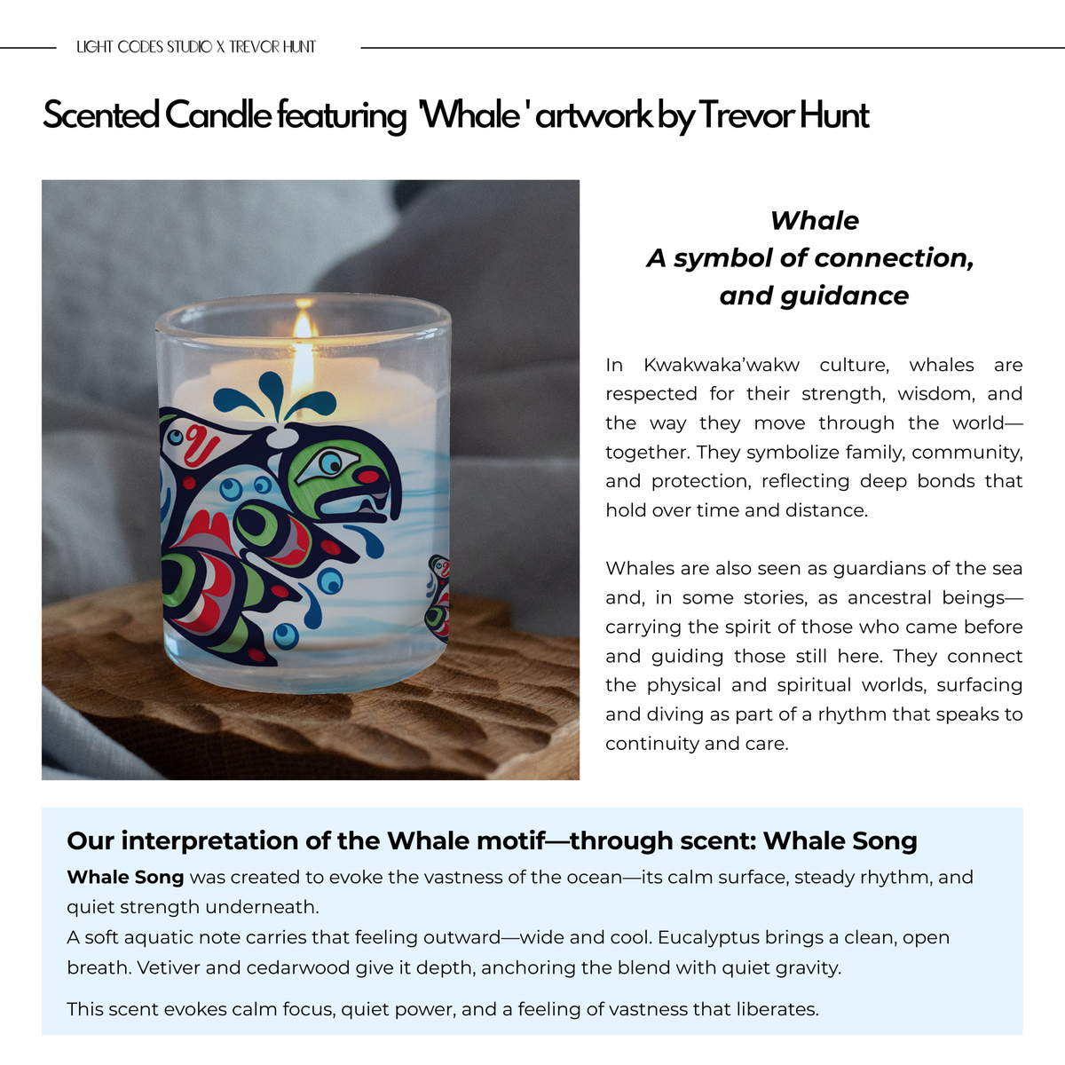 Scented Candle with WHALE Contemporary Indigenous Art