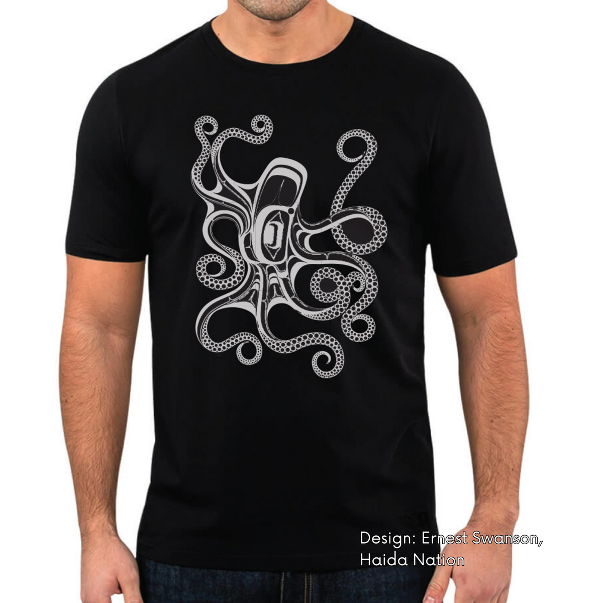 T-shirt with Octopus (Nuu) Indigenous Design