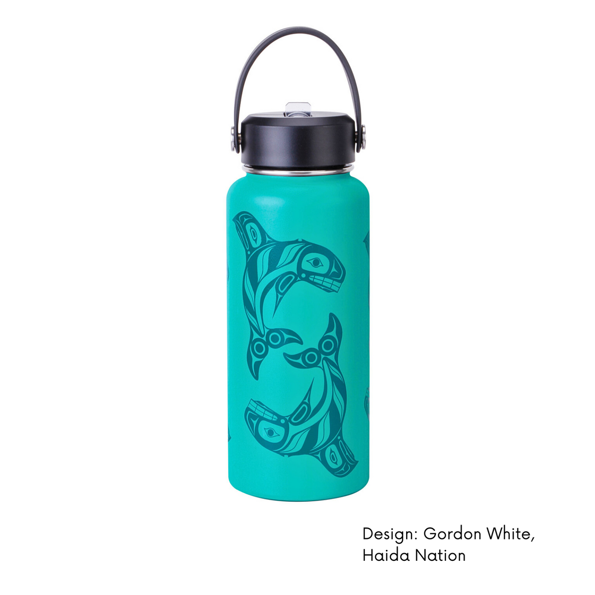 Wide Mouth Insulated Bottle w/ Contemporary Indigenous Design (32 oz)