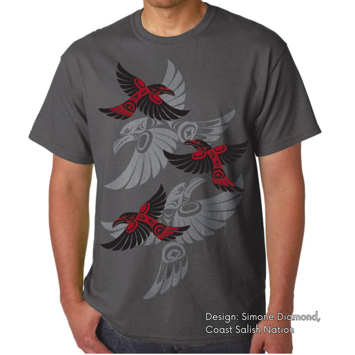 T-shirt with Raven Indigenous Design