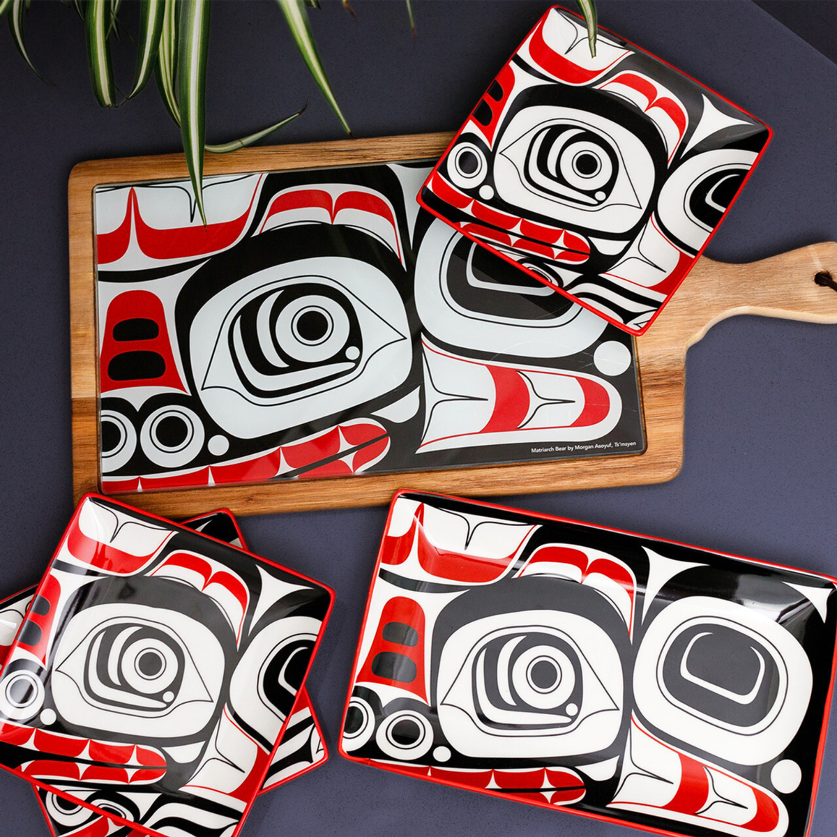 Serveware with Matriarch Bear Indigenous Design