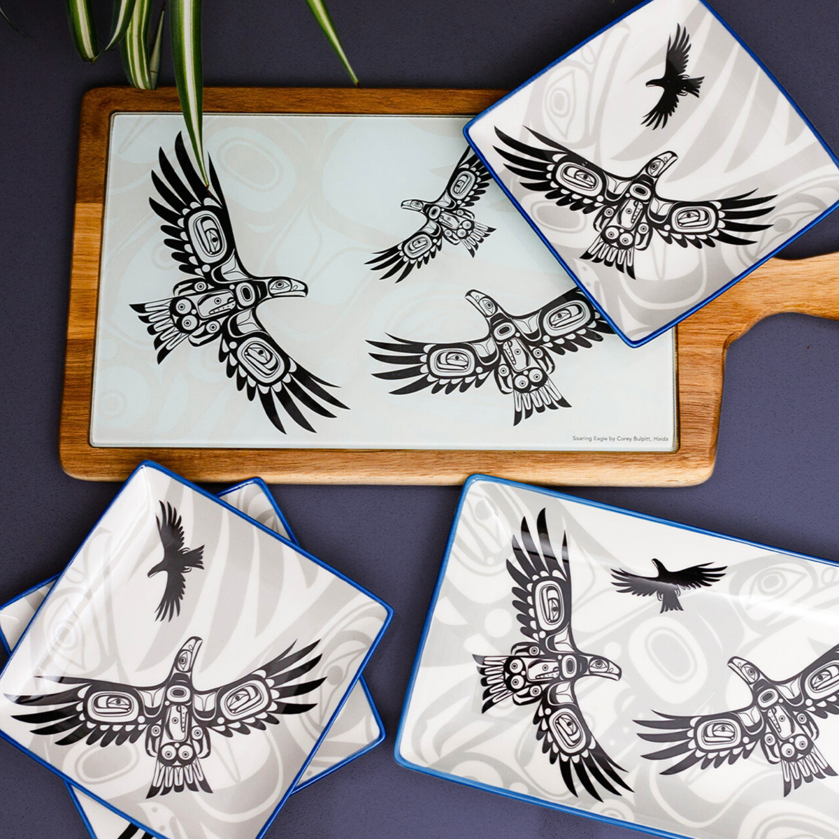 Serveware with Soaring Eagle Indigenous Design