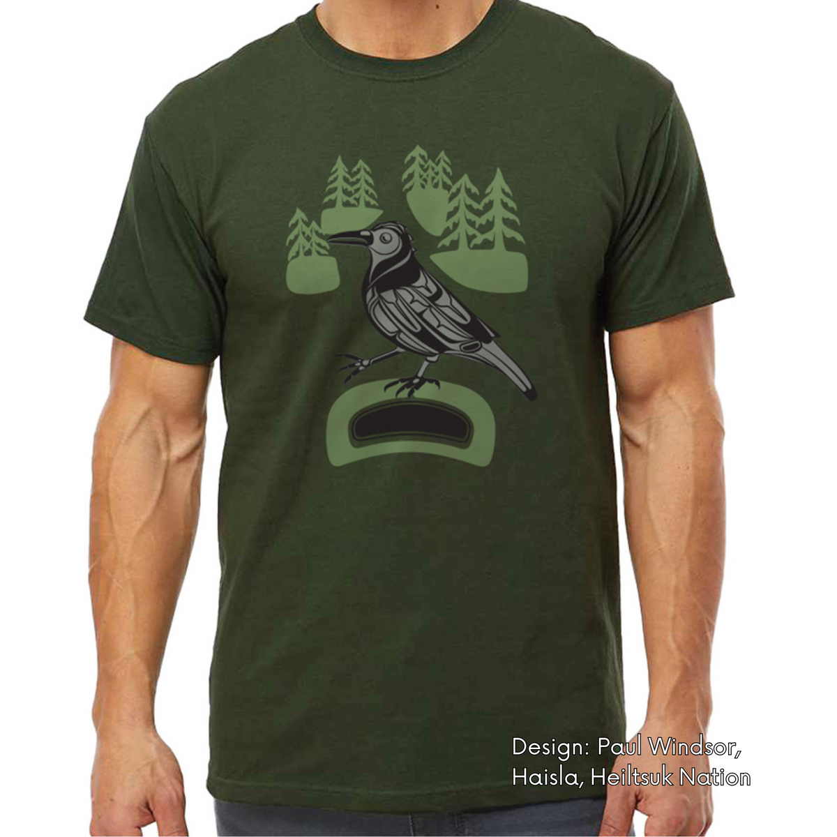 T-shirt with Crow - Walk in the Park  Indigenous Design