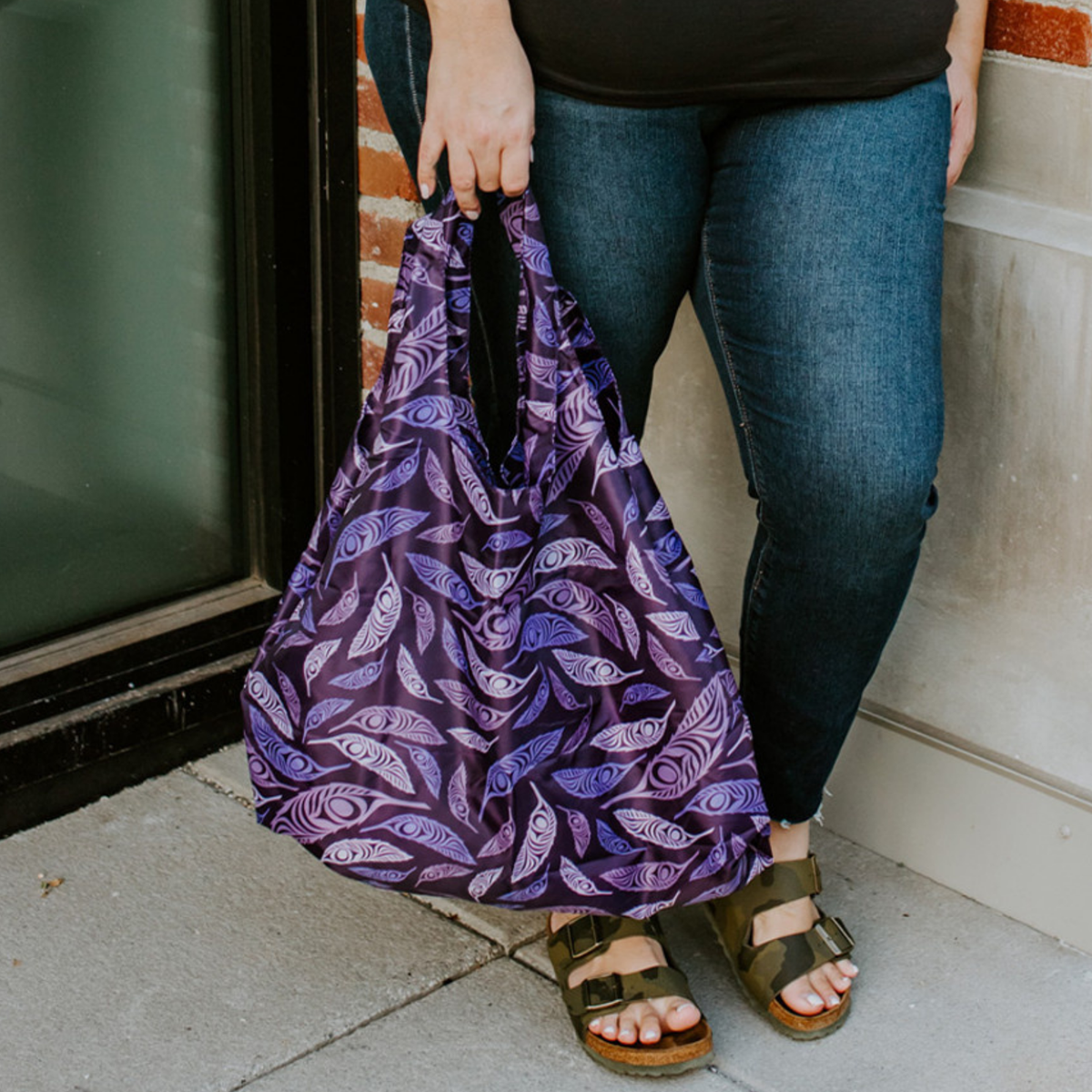 Foldable Shopping Bag w/Contemporary Indigenous Design