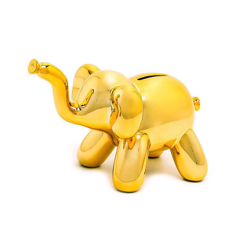 Made By Humans Balloon Money Bank Baby Elephant gold