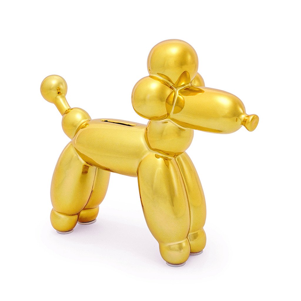 Made By Humans Balloon Money Bank French Poodle gold
