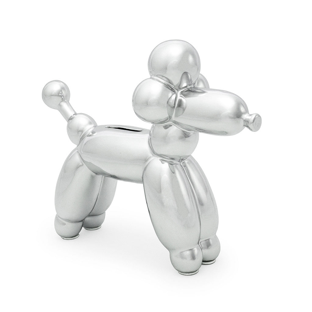 Made By Humans Balloon Money Bank French Poodle silver