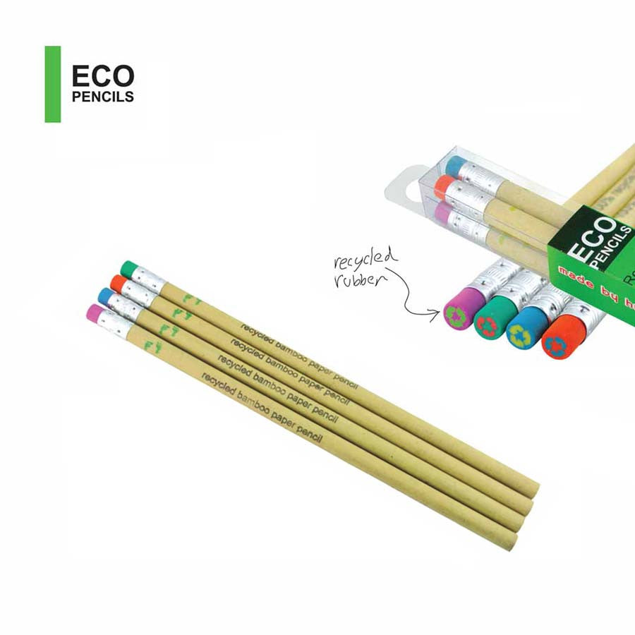 Made By Humans Eco Pencils with recycled rubber erasers